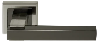 PIQUADRO, ручка дверная MH-37 SN/BN-S, на квадратной накладке, цвет - бел. никель/черн. никель