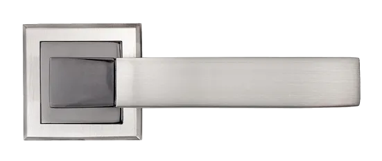 FUKOKU, ручка дверная MH-28 SN/BN-S, на квадратной накладке, цвет - бел. никель/черн. никель фото купить в Туле