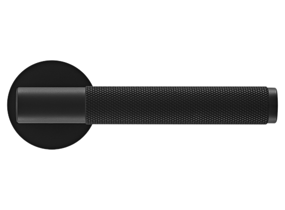 Ручка дверная "AZRIELI" на круглой розетке 6 мм, MH-57-R6T BL, цвет - чёрный фото купить в Туле