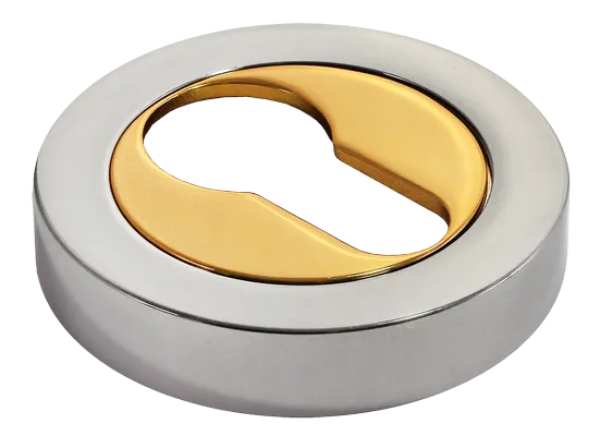 LUX-KH-R2 COT, накладка на евроцилиндр, цвет - глянцевый хром/золото фото купить Тула