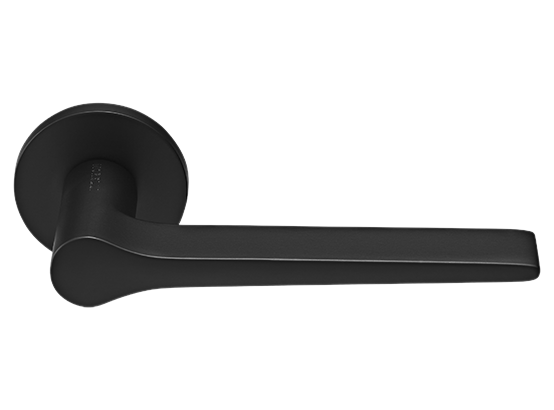 LAND ручка дверная  на круглой розетке 6 мм, MH-60-R6 BL, цвет - чёрный фото купить Тула