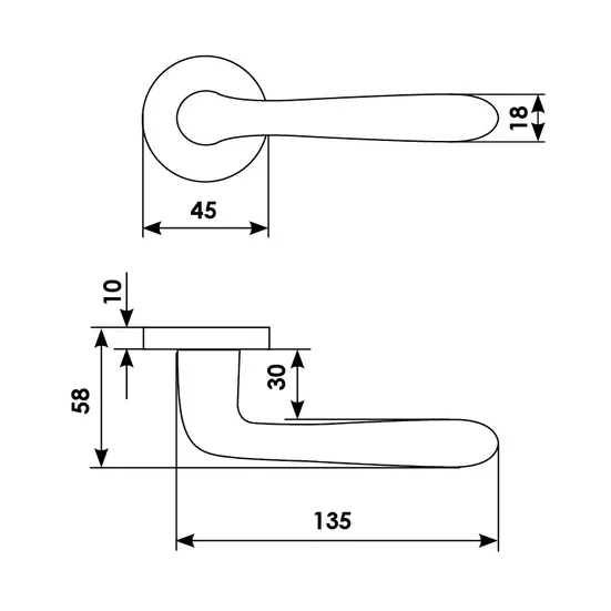 RUBINO R3-E OBR, ручка дверная, цвет - кофе фото купить в Туле